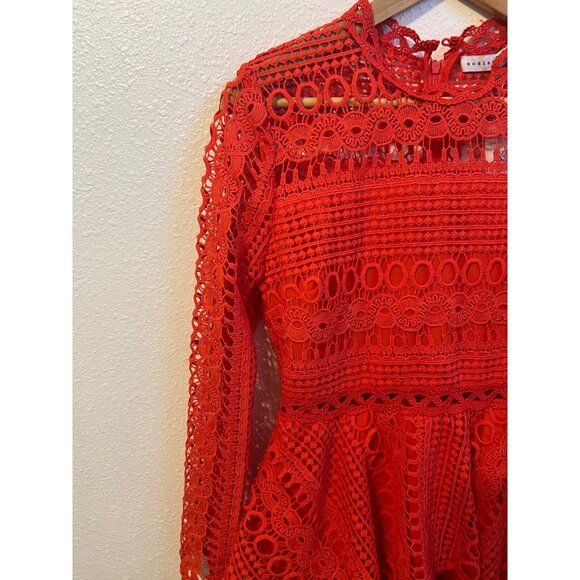 NWT Endless Rose bright orange smocked dress Medium - Picture 7 of 13